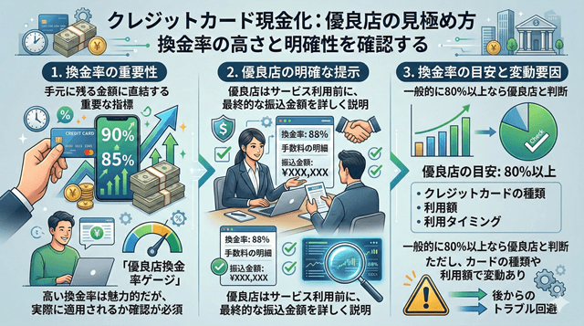 換金率の高さと明確性を確認する