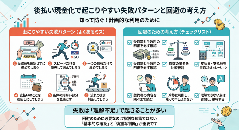 後払い現金化の失敗と回避について