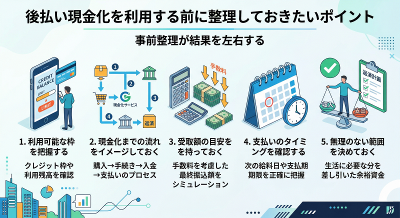 後払い現金化を使う前に整理したいポイント