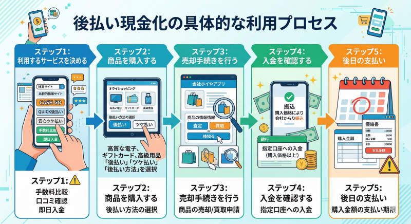 後払い現金化の利用プロセス