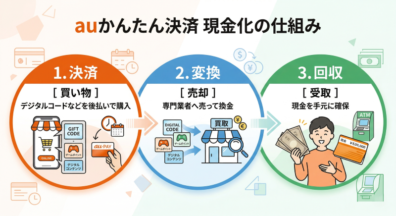auかんたん決済現金化の仕組み