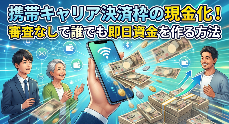 携帯キャリア決済枠の現金化!審査なしで誰でも即日資金を作る方法