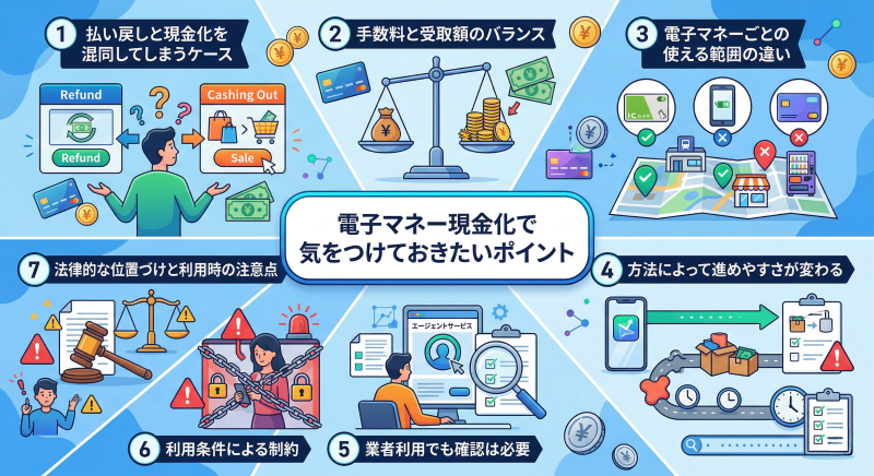 電子マネー現金化の注意点とポイント