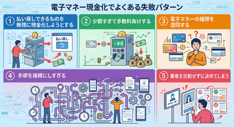 電子マネー現金化でよくある失敗パターン