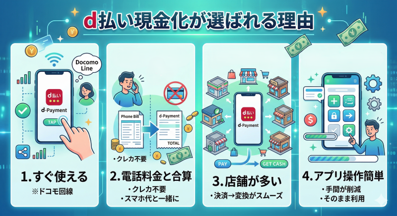 d払い現金化が選ばれる理由