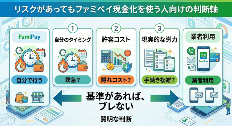 ファミペイ現金化を使いたい人の判断基準