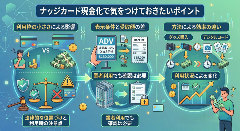 ナッジカード現金化の注意点とリスク
