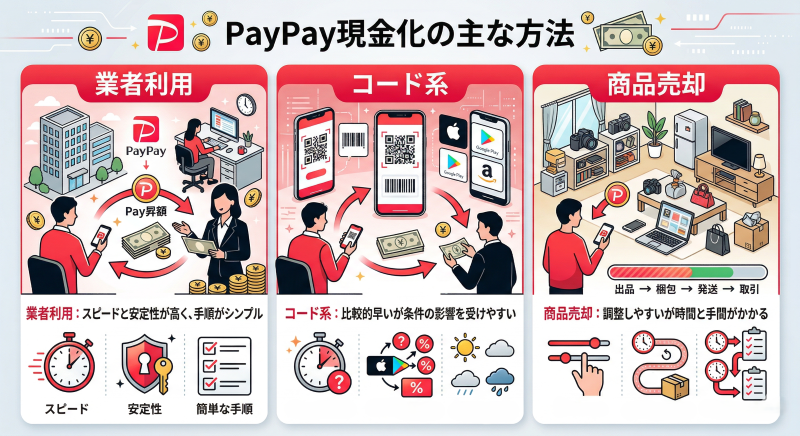 PayPay残高現金化の方法