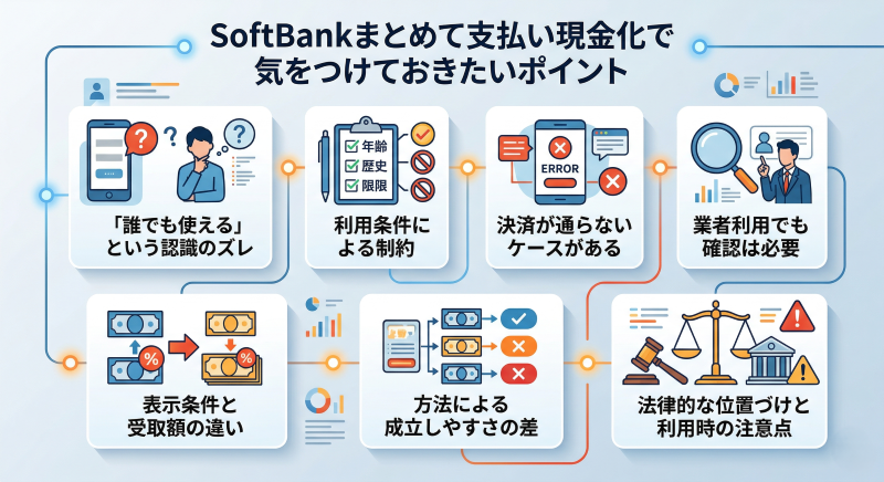 ソフトバンクまとめて支払い現金化の注意点