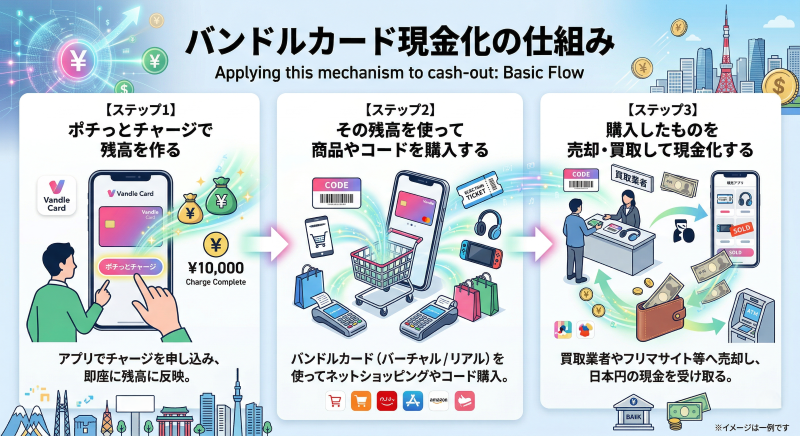 バンドルカード現金化の仕組み