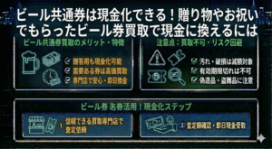 ビール共通券は現金化できる！贈り物やお祝いでもらったビール券買取で現金に換えるには