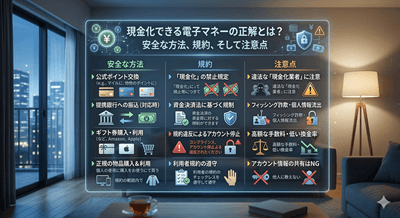 現金化できる電子マネーの正解とは？安全な方法、規約、そして注意点