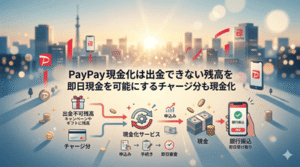 PayPay現金化は出金できない残高を即日現金を可能にするチャージ分も現金化
